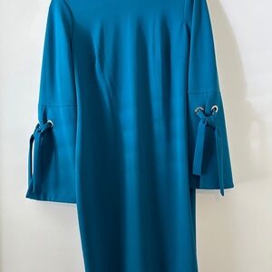 Calvin Klein Blue Bell Sleeve Sheath Dress